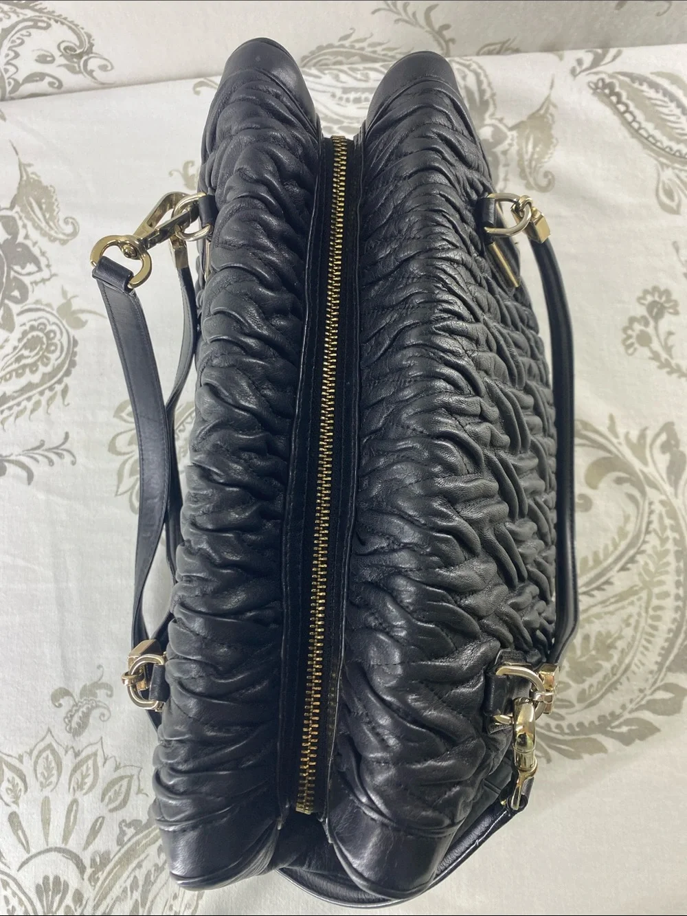 Coach Madison Gathered Twist Leather Satchel